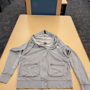PINK Victoria's Secret Light Gray Hooded Zip Sweatshirt Size Small
